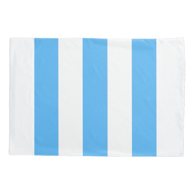 Funda De Cojín Banda ancha vertical azul y blanca (Reverso)