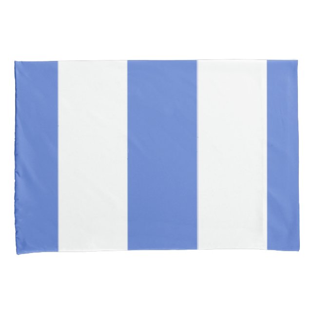 Funda De Cojín Banda ancha vertical azul y blanco (Anverso-Derecho)