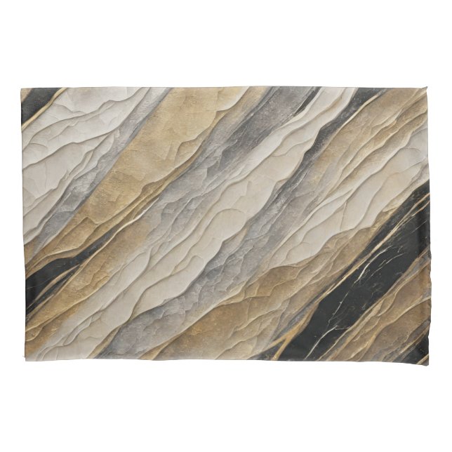 Funda De Cojín Banda dorada y negra meteorada (Anverso)