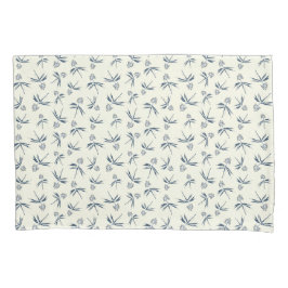 Funda De Cojín Bandas azules en crema - patrón sin fisuras.