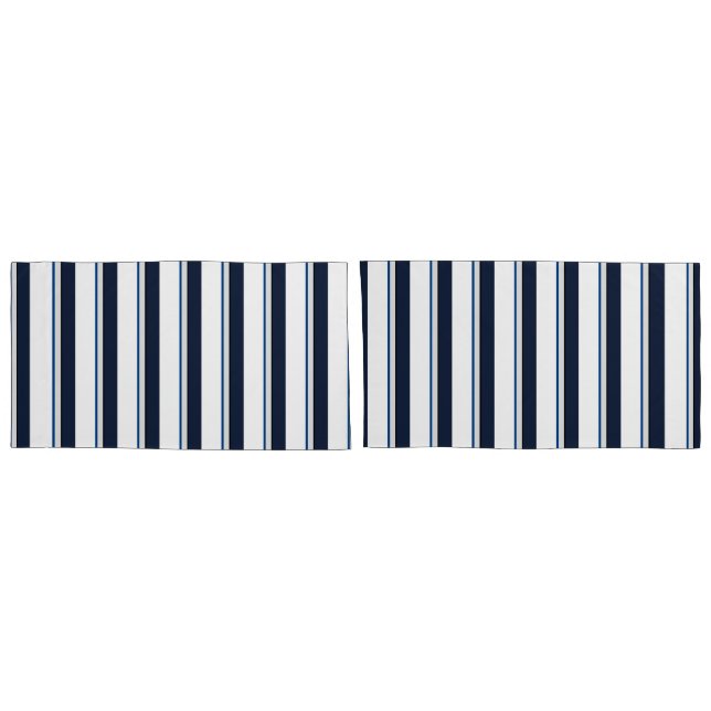 Funda De Cojín Bandas azules y blancas (Reverso-Set)