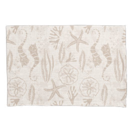 Funda De Cojín Bandas de caballito de mar de arena y pekinés cost