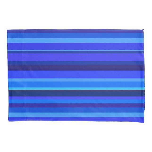 Funda De Cojín Bandas horizontales azules (Anverso)