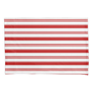 Funda De Cojín Bandas horizontales rojas (de gran escala)