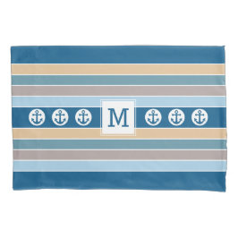 Funda De Cojín Bandas náuticas personalizado monogramo estuches d
