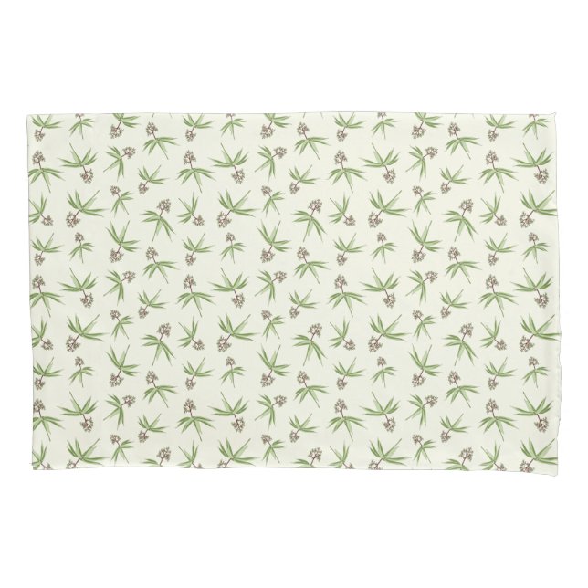 Funda De Cojín Bandas rojas en flor en crema - patrón sin fisuras (Anverso)