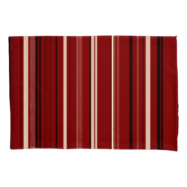 Funda De Cojín Bandas rojas y blancas negras (Anverso-izquierdo)