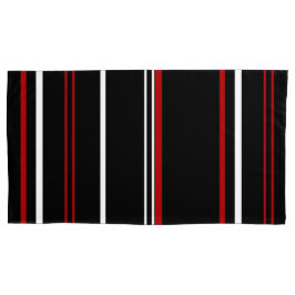Funda De Cojín Bandas rojas y blancas negras
