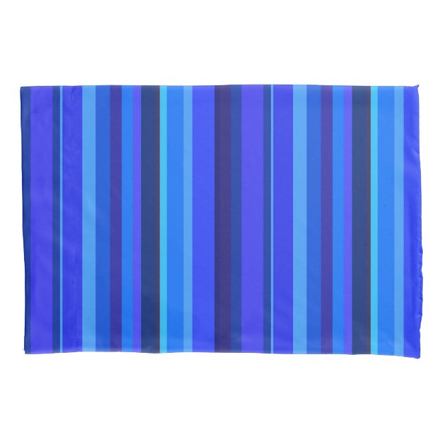 Funda De Cojín Bandas verticales azules (Anverso)