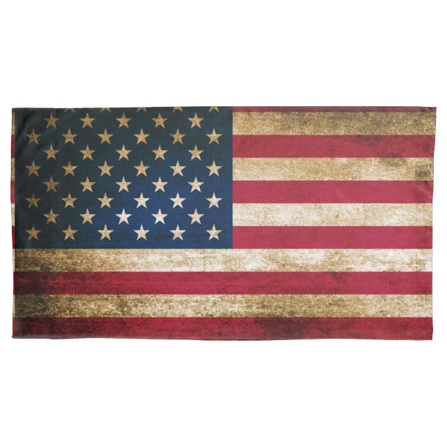 Funda De Cojín Bandera americana rústica patriótica (Anverso)