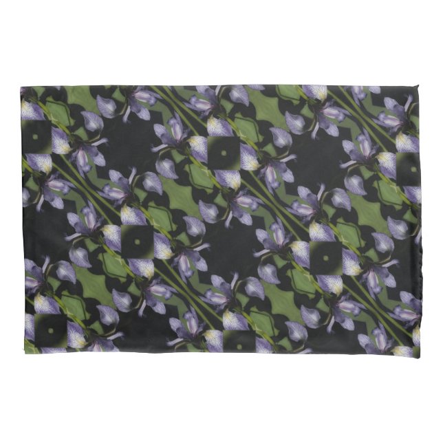 Funda De Cojín Bandera Azul Iris Flor Abstrato Patrón (Anverso)
