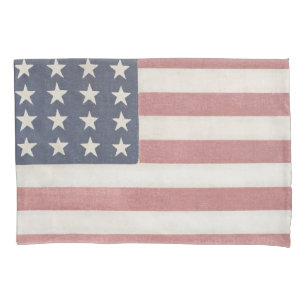 Funda De Cojín Bandera blanca y azul roja de la Americana