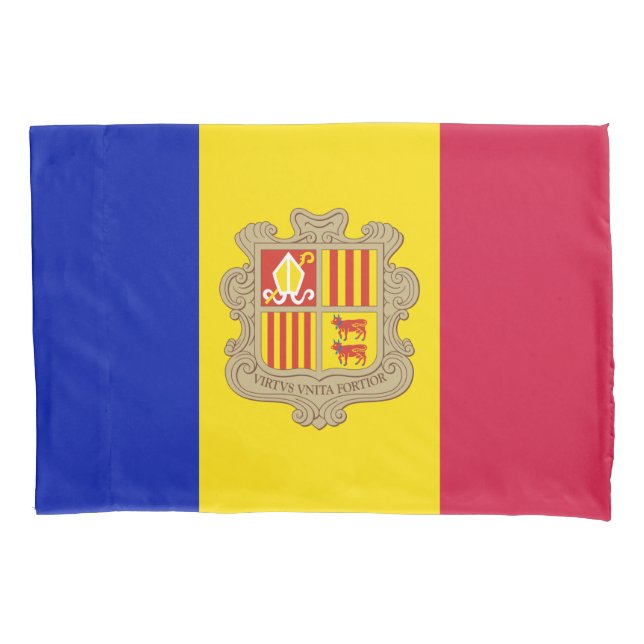 Funda De Cojín Bandera de Andorra (Anverso)