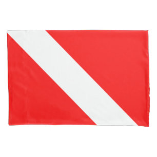 Funda De Cojín Bandera de buceo Buceador Scuba Buceando hacia aba