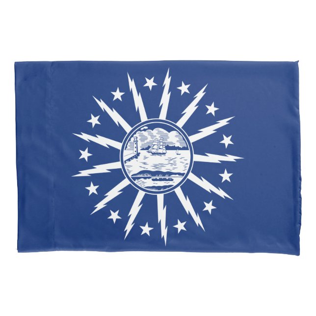 Funda De Cojín Bandera de Búfalo (ciudad en el estado de Nueva Yo (Anverso-izquierdo)