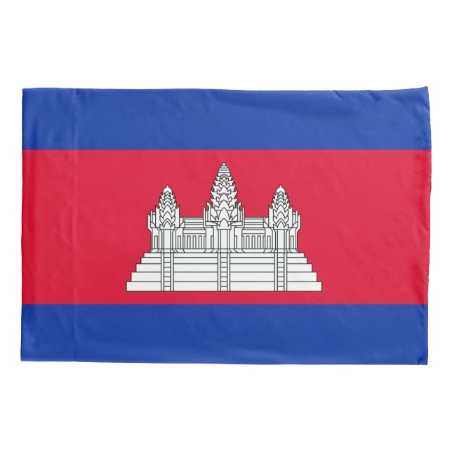 Funda De Cojín Bandera de Camboya (Reverso)