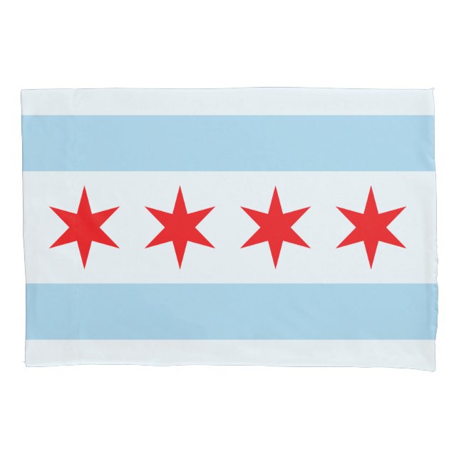 Funda De Cojín Bandera de Chicago, Illinois Pillowcase (Anverso)