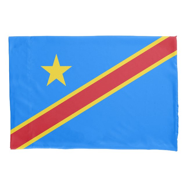 Funda De Cojín Bandera de Congo Kinshasa (Anverso)
