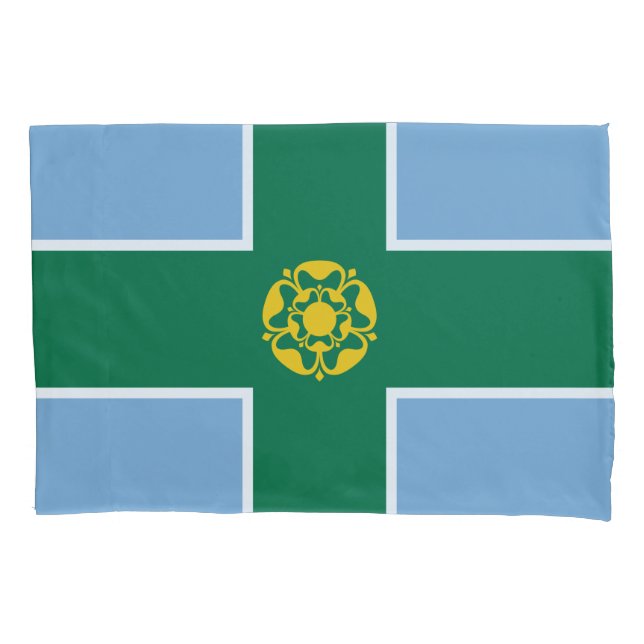 Funda De Cojín Bandera de Derbyshire (condado de Inglaterra, Rein (Anverso-izquierdo)
