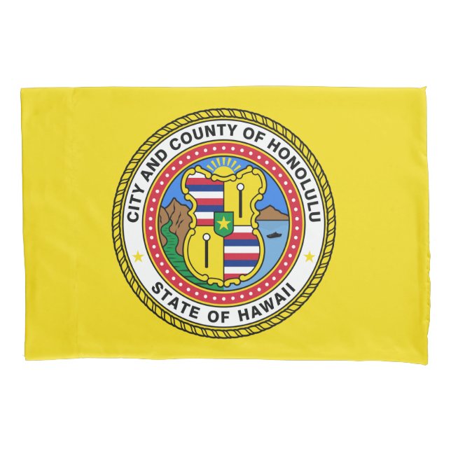 Funda De Cojín Bandera de Honolulu (Hawái) (Anverso-izquierdo)
