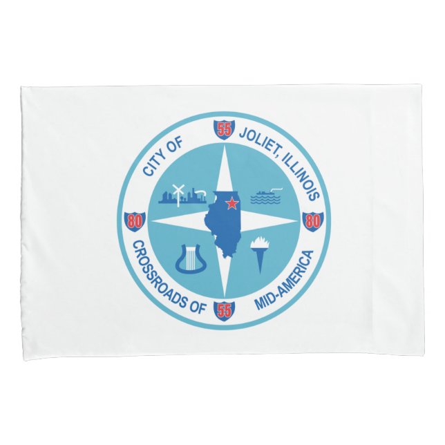 Funda De Cojín Bandera de Joliet (Illinois) (Anverso-Derecho)