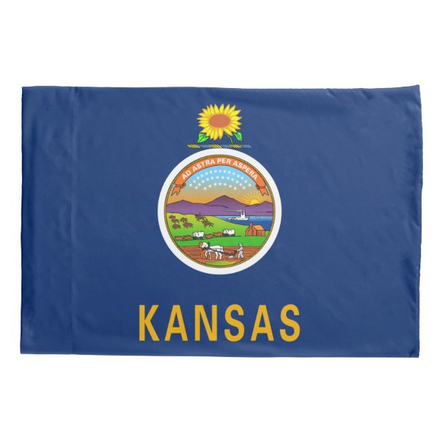 Funda De Cojín Bandera de Kansas (Reverso)
