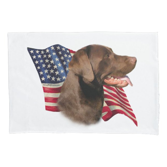 Funda De Cojín Bandera de Labrador Recuperador (chocolate) (Anverso)