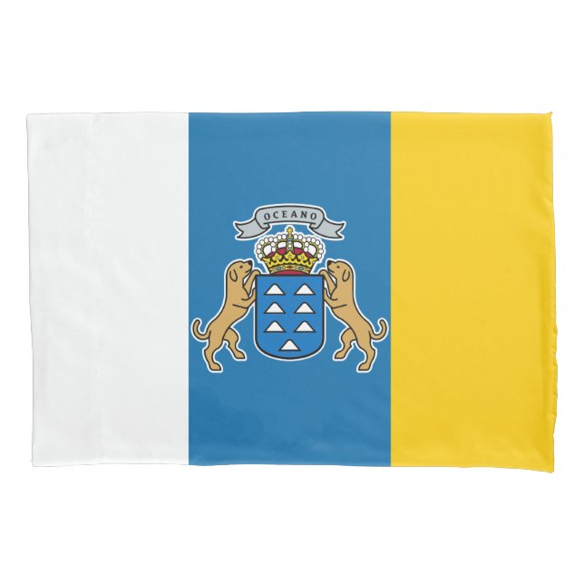 Funda De Cojín Bandera de las Islas Canarias (Canarias) (Canarias (Anverso-izquierdo)