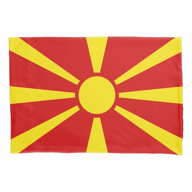 Funda De Cojín Bandera de Macedonia del Norte (Anverso)