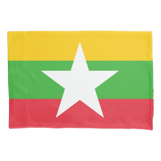 Funda De Cojín Bandera de Myanmar (Birmania) (Anverso-izquierdo)