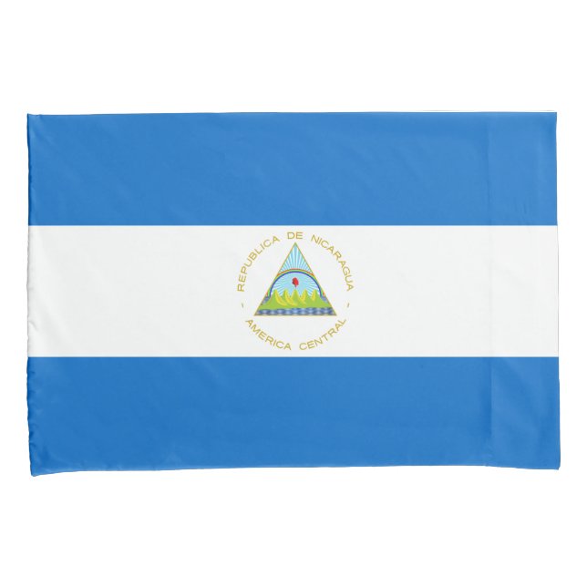 Funda De Cojín Bandera de Nicaragua (Anverso-Derecho)