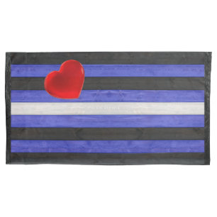 Funda De Cojín bandera de orgullo de cuero SlipperyJoe's negro az