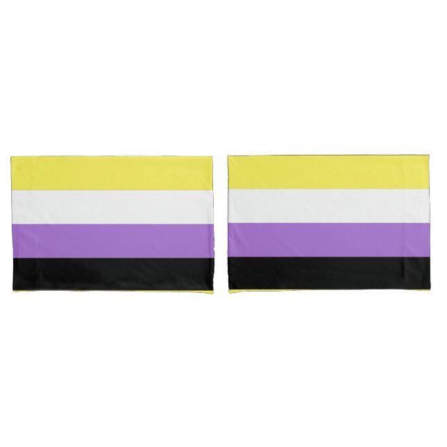 Funda De Cojín Bandera de Orgullo No Binario (Anverso - Set)