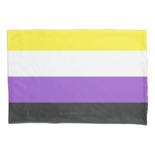 Funda De Cojín Bandera de orgullo no binario de SlipperyJoe's ama