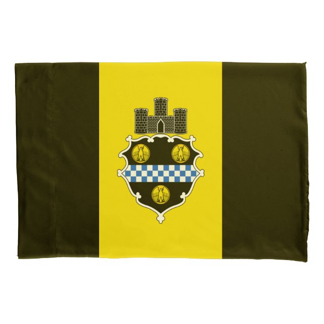 Funda De Cojín Bandera de Pittsburgh, Pillowcase de Pensilvania (Anverso)