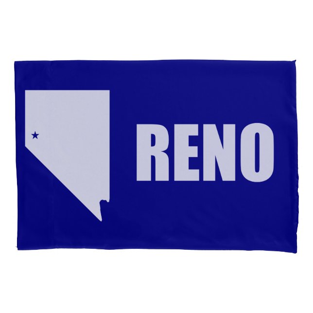 Funda De Cojín Bandera de Reno, Nevada Pillowcase (Anverso)