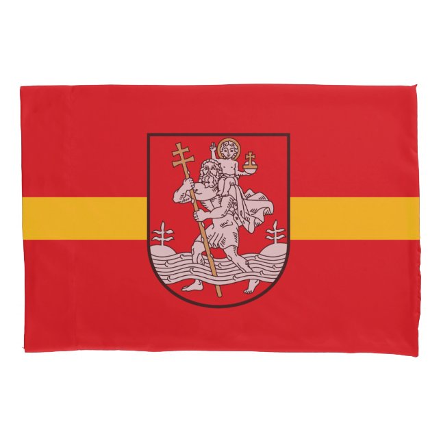 Funda De Cojín Bandera de Vilnius, Lituania Pillowcase (Anverso)