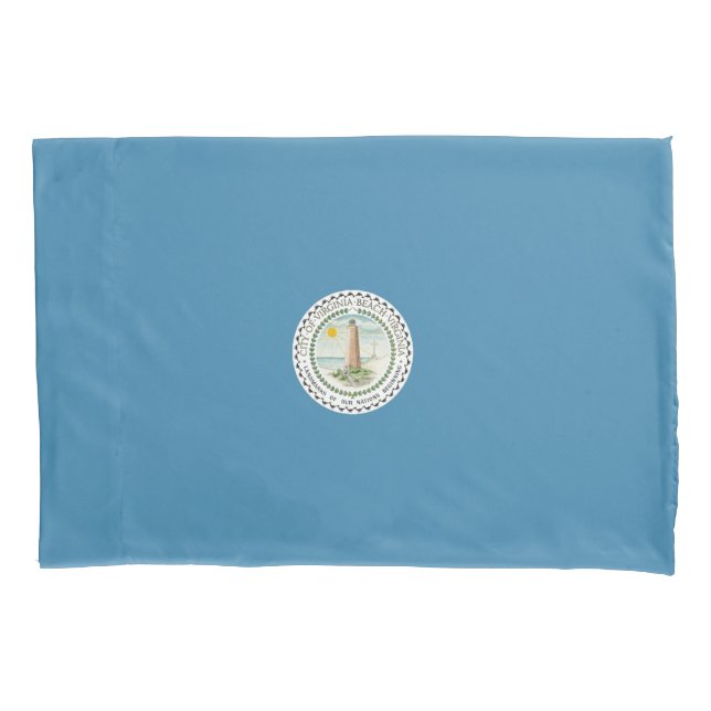 Funda De Cojín Bandera de Virginia Beach (Virginia, Estados Unido (Anverso-izquierdo)