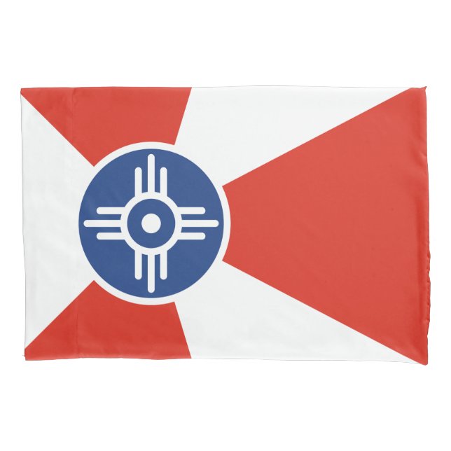 Funda De Cojín Bandera de Wichita (Kansas, Estados Unidos) (Anverso-izquierdo)