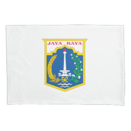 Funda De Cojín Bandera de Yakarta (ciudad capital de Indonesia)