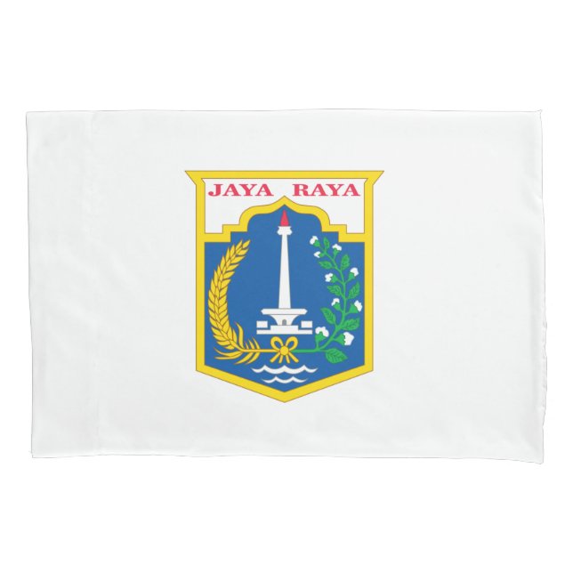 Funda De Cojín Bandera de Yakarta (ciudad capital de Indonesia) (Anverso-izquierdo)