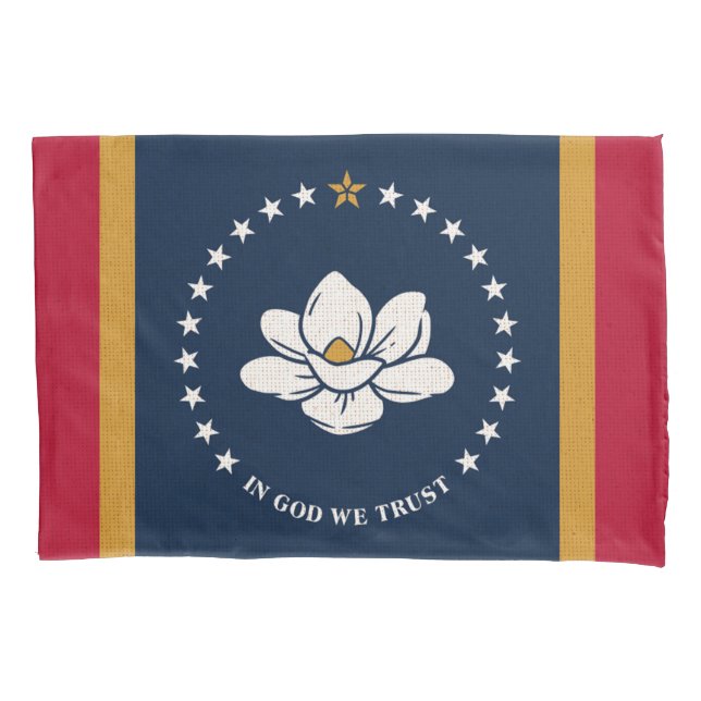 Funda De Cojín Bandera del estado de Misisipi Imprimir patriota (Anverso)
