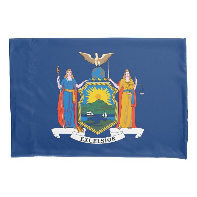 Funda De Cojín Bandera del Estado de Nueva York (Anverso)