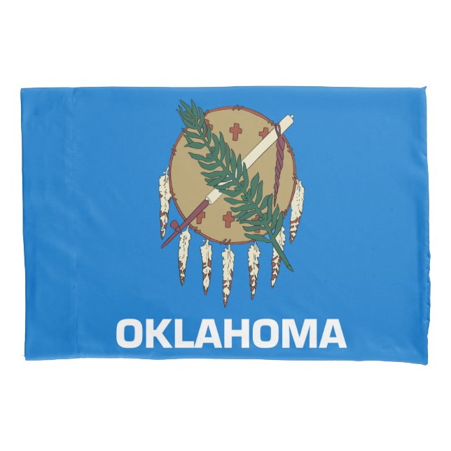 Funda De Cojín Bandera del estado de Oklahoma Imprimir patriota (Anverso)