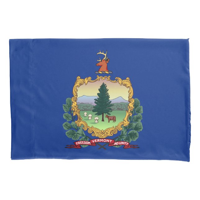 Funda De Cojín Bandera del estado de Vermont Imprimir Patriotc (Anverso)