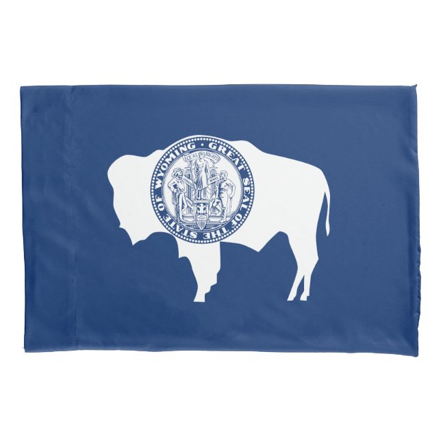 Funda De Cojín Bandera del estado de Wyoming (Anverso)