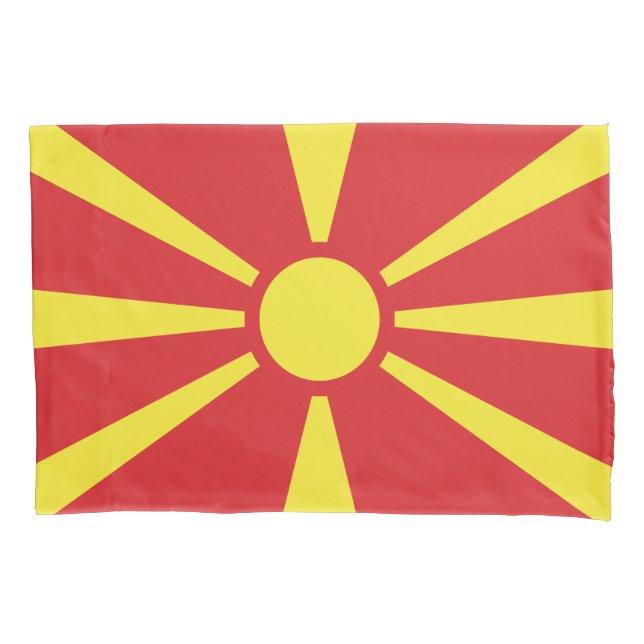 Funda De Cojín Bandera del Norte de Macedonia (Anverso)