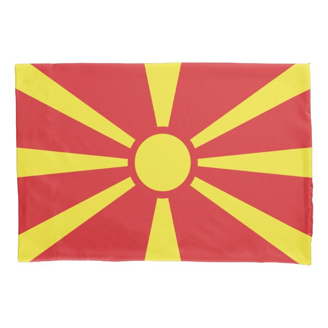 Funda De Cojín Bandera del Norte de Macedonia (Anverso)