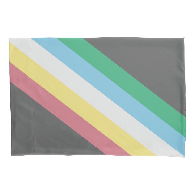 Funda De Cojín Bandera del Orgullo de la Discapacidad (Anverso-izquierdo)