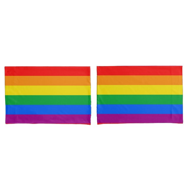 Funda De Cojín Bandera del orgullo gay LGBTQ+ (Anverso - Set)
